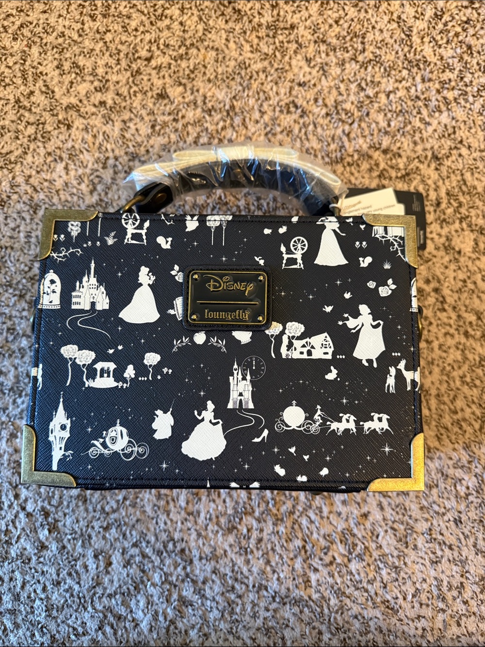 Loungefly Black & White princess Mini Trunk Bag